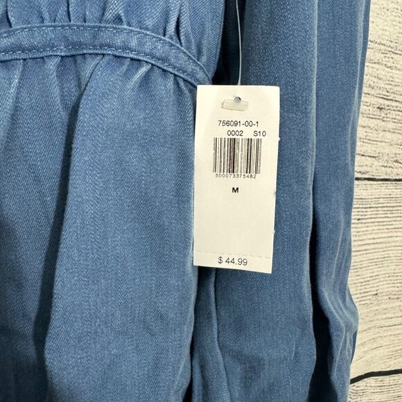 NWT Old Navy Chambray Peasant Dress Size M - Picture 2 of 4